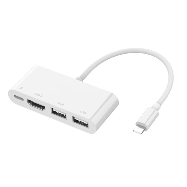 75216 4 in 1 8 Pin to HDMI + 8 Pin Charging + 2 USB Ports HD Video Converter, 75216 75216