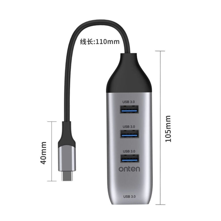 Onten 95118U 4 in 1 USB-C / Type-C to 4 USB 3.0 Ports Multifunctional HUB Converter Docking Station, 95118U – Data Transmission