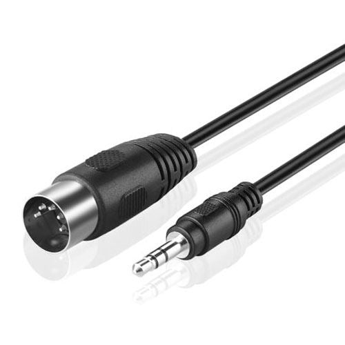 3.5mm Stereo Jack to Din 5 Pin MIDI Plug Audio Adapter Cable, Cable Length: 1.5m Default Title