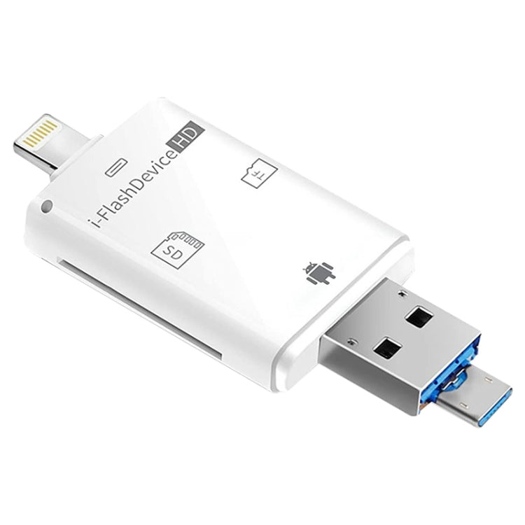 NK-208 Card Reader – 3 in 1 i-Flash TF Card / SD Card Reader For 8 Pin + USB 2.0 + Micro USB... NK-208 White PC8510