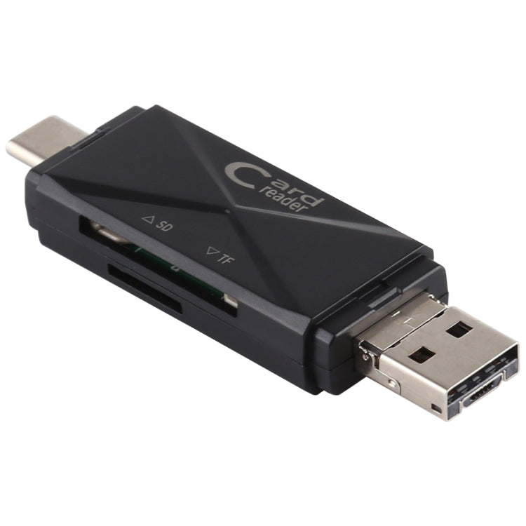 USB-C / Type-C + SD + TF + Micro USB to USB 2.0 Card Reader, USB2.0 – Durable Build, Easy to Use