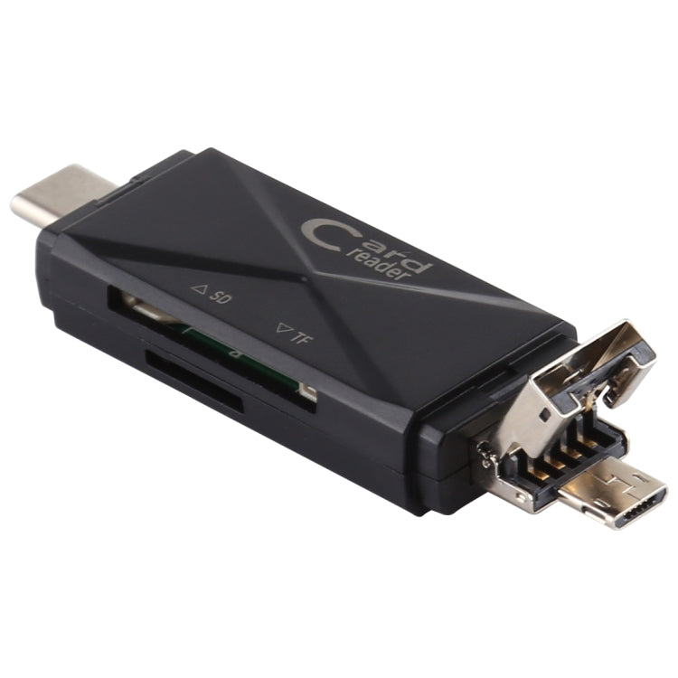 USB-C / Type-C + SD + TF + Micro USB to USB 2.0 Card Reader, USB2.0 – Durable Build, Easy to Use
