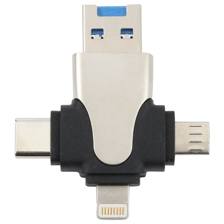Card Reader – 4 in 1 8 Pin + USB-C / Type-C + Micro USB + USB 3.0 Male TF Card...