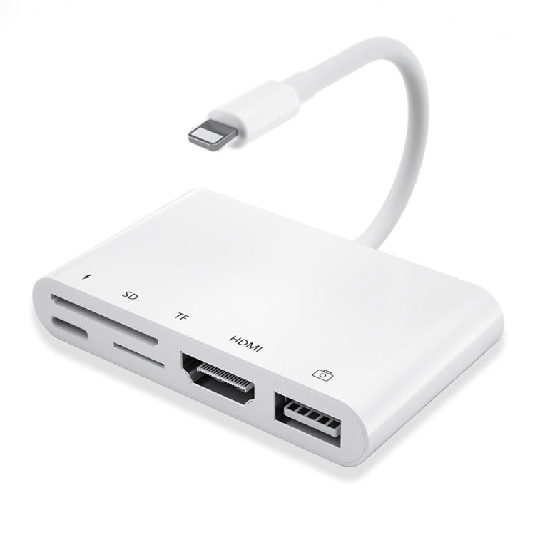 Adapter – 5 in 1 8 Pin Male to USB + HDMI + TF / SD Card Slot + 8 Pin Power... TF SD Card Slot