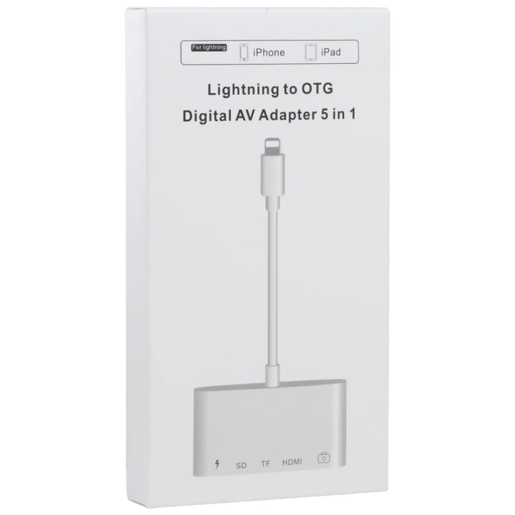 Adapter – 5 in 1 8 Pin Male to USB + HDMI + TF / SD Card Slot + 8 Pin Power...