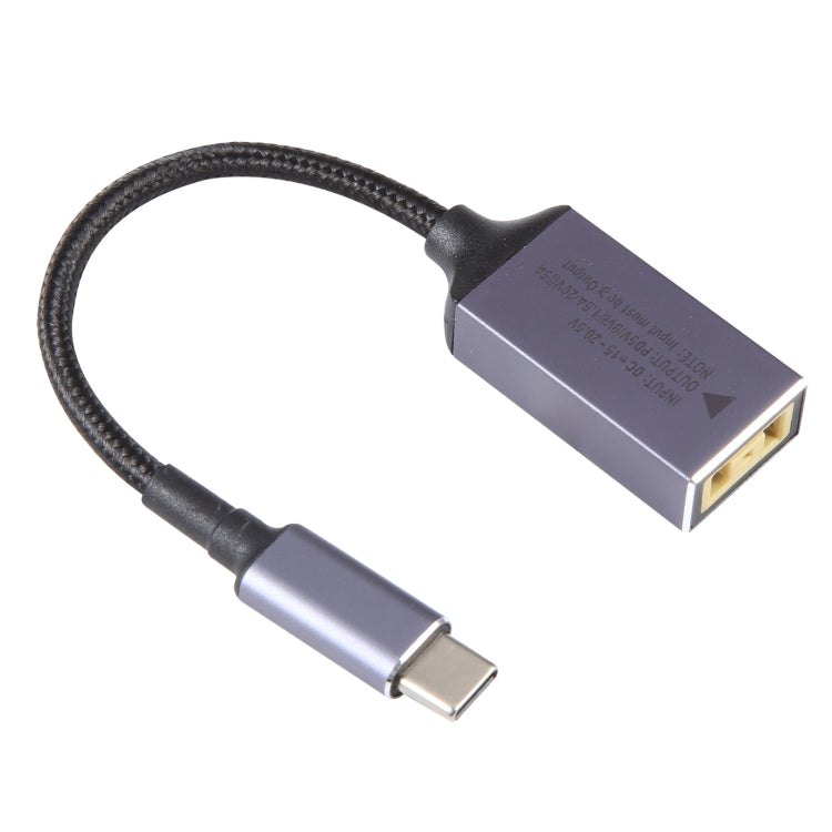 USB-C / Type-C Male to Square Plug Female Nylon Braided Adapter Cable for Lenovo, Square Port – Wear-resistant, TPU Square Port