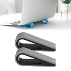 2 PCS Simple Notebook Computer Bracket Adjustable Height Increase Heat Dissipation Base Pad Holder – Durable Build, Easy to Use Black