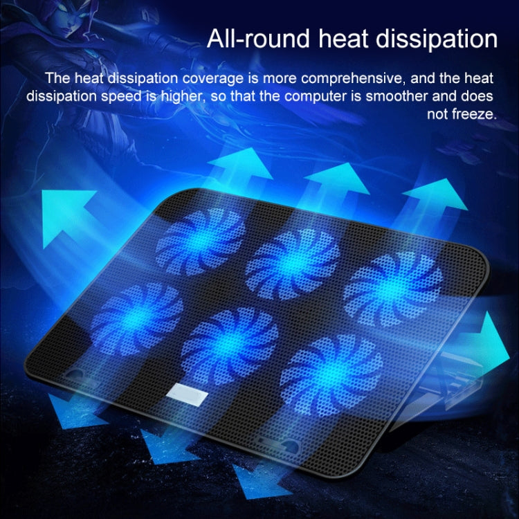 ICE COOREL Notebook Computer Base Speed Control Silent Six-fan Cooling Holder Cooling Rack, Style: Flagship, Style: Flagship – Durable Build, Easy to Use