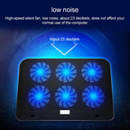 ICE COOREL Notebook Computer Base Speed Control Silent Six-fan Cooling Holder Cooling Rack, Style: Flagship, Style: Flagship – Durable Build, Easy to Use