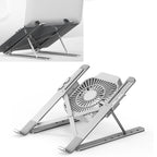 Portable Adjustable Laptop Stand Desktop Lifting Height Increase Rack Folding Heat Dissipation Holder, Style: Fan, Style: Fan – Aluminum Alloy Style: Fan