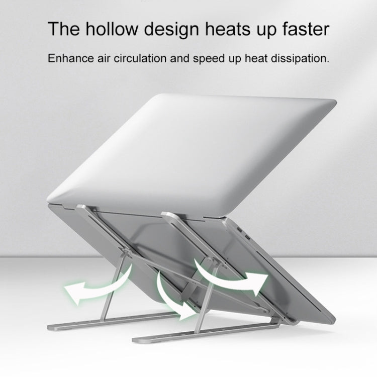 Portable Adjustable Laptop Stand Desktop Lifting Height Increase Rack Folding Heat Dissipation Holder, Style: Fan, Style: Fan – Aluminum Alloy