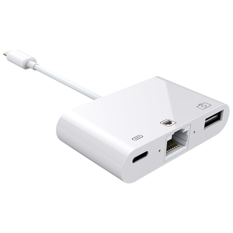 NK-107 Cable – 3 in 1 Ethernet + USB + 8 Pin Charging Female Ports to 8 Pin Male OTG...