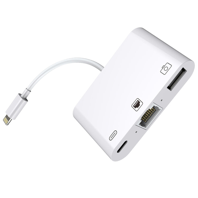 NK-107 Cable – 3 in 1 Ethernet + USB + 8 Pin Charging Female Ports to 8 Pin Male OTG...