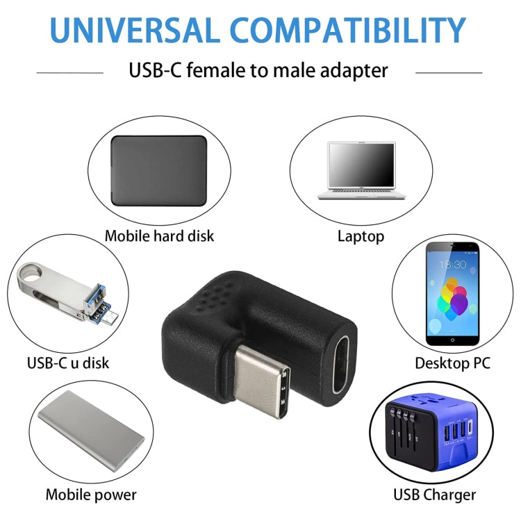 U-shaped USB-C / Type-C Male to Female Adapter, Type-C to Type-C – Durable Build, Easy to Use