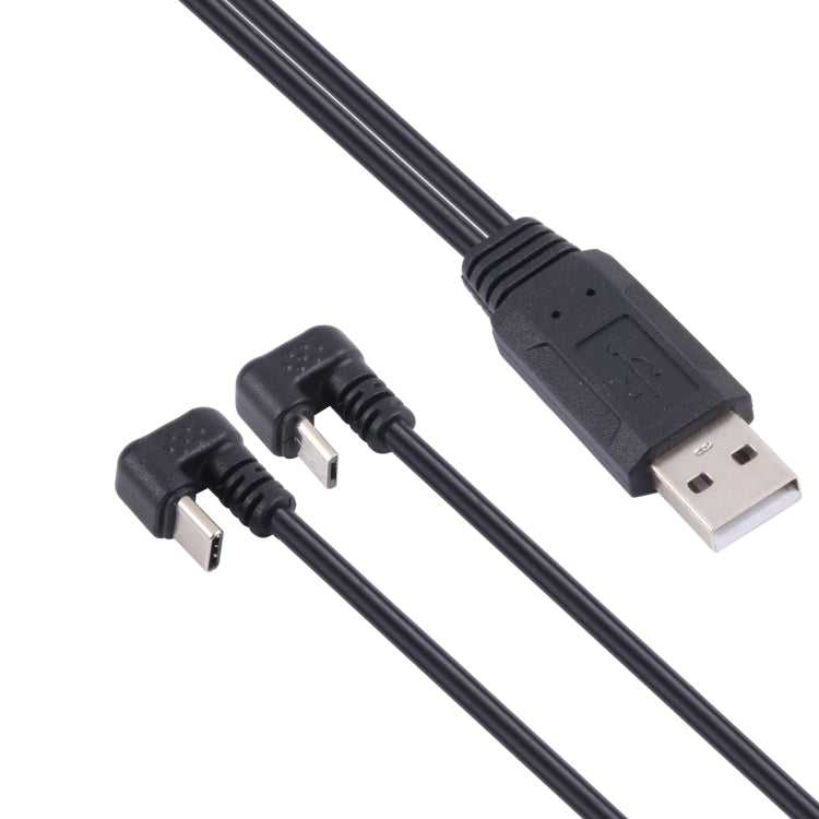 U-shaped USB-C / Type-C Male + Micro USB Male to USB Cable, Type-C + Micro USB to USB – Data Transmission