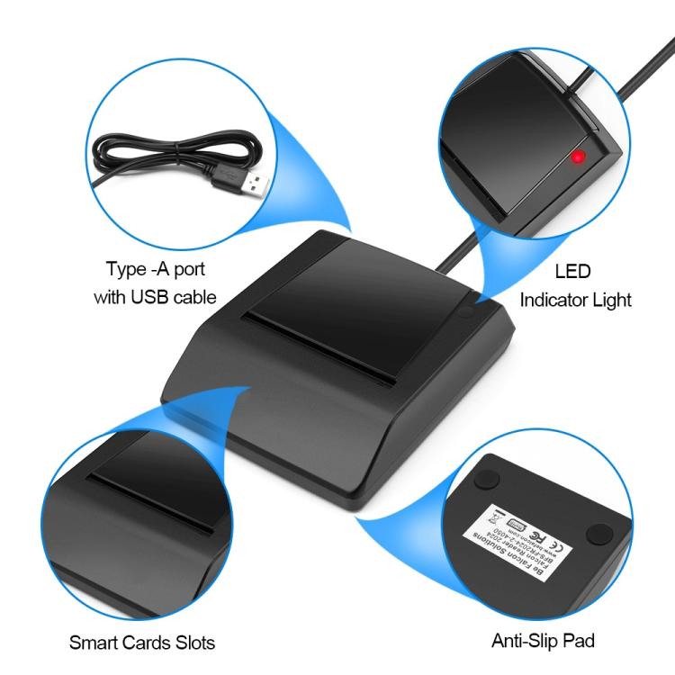 ROCKETEK RT-SCR4 CAC IC SIM Chip Smart Card Reader, RT-SCR4 – Durable Build, Easy to Use