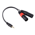 30cm Metal Head 3.5mm Male to 3 Pin XLR CANNON Male Audio Connector Adapter Cable, 3.5mm Male 3.5mm Male