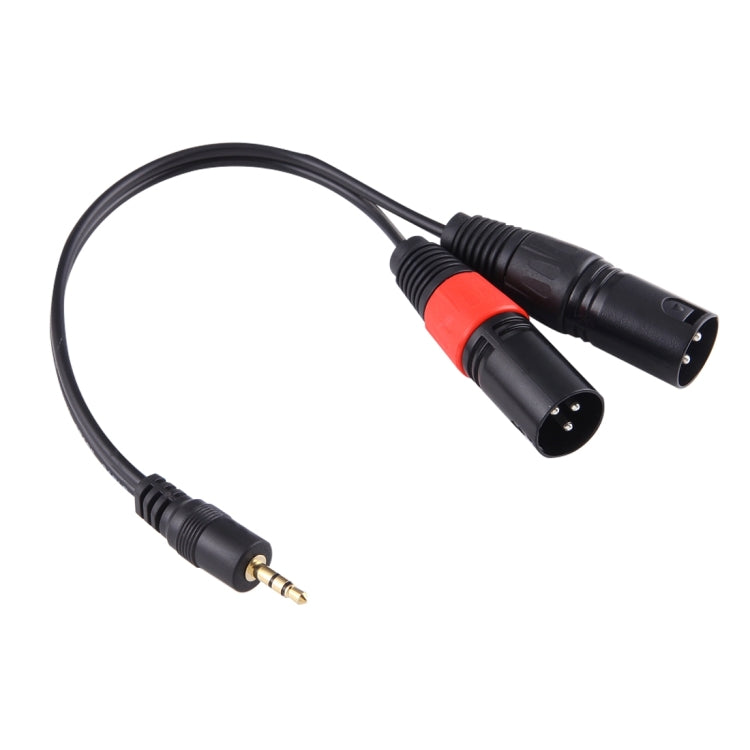 30cm Metal Head 3.5mm Male to 3 Pin XLR CANNON Male Audio Connector Adapter Cable, 3.5mm Male 3.5mm Male