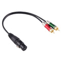 30cm Metal Head 3 Pin XLR CANNON Female to 2 RCA Male Audio Connector Adapter Cable for Microphone / Audio Equipment, 2 RCA Male 2 RCA Male