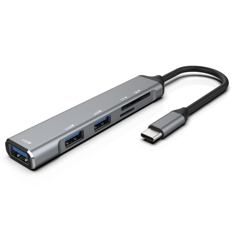 C-805 5 in 1 USB-C / Type-C to 3 USB 3.0 + TF / SD Card Reader Adapter, C-805 – Durable Build, Easy to Use