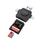 Card Reader – X-Flash R01 3 in 1 8 Pin + USB-C / Type-C + Micro USB Interface SD / TF...
