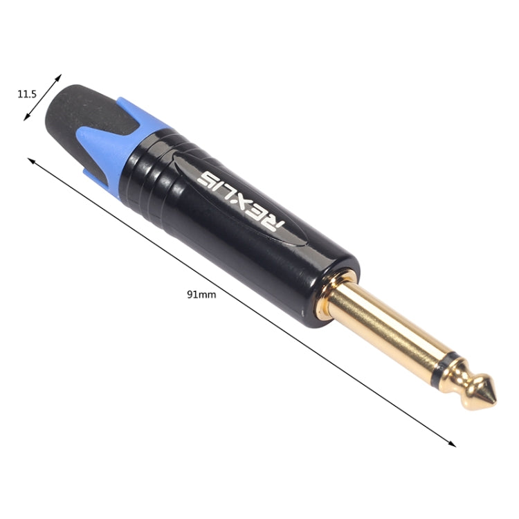 10 PCS TC202 6.35mm Gold-plated Mono Sound Welding Audio Adapter Plug