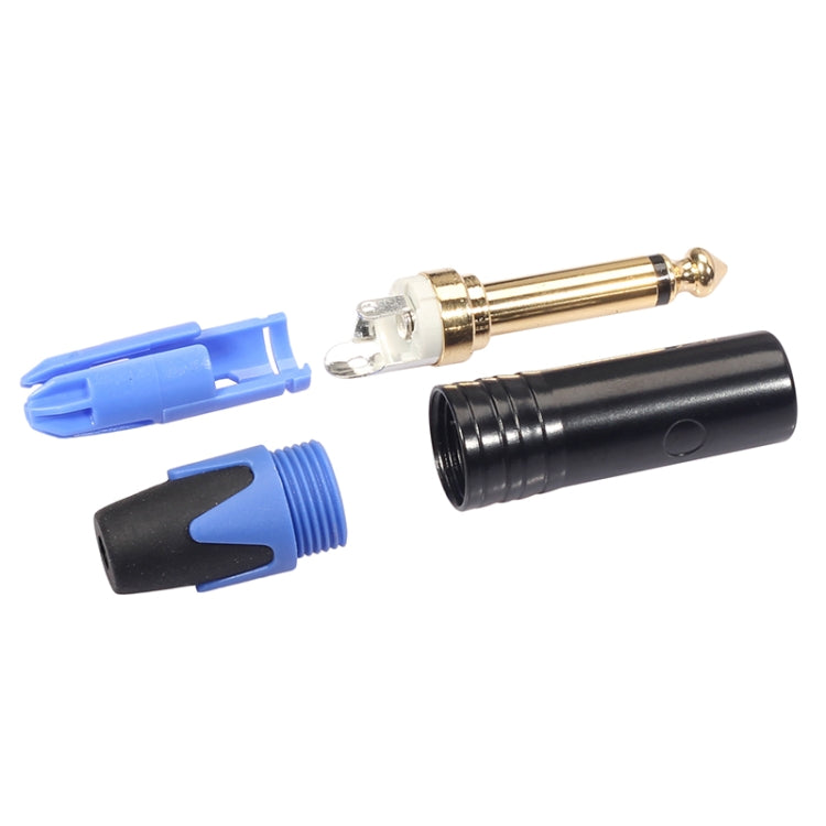 10 PCS TC202 6.35mm Gold-plated Mono Sound Welding Audio Adapter Plug