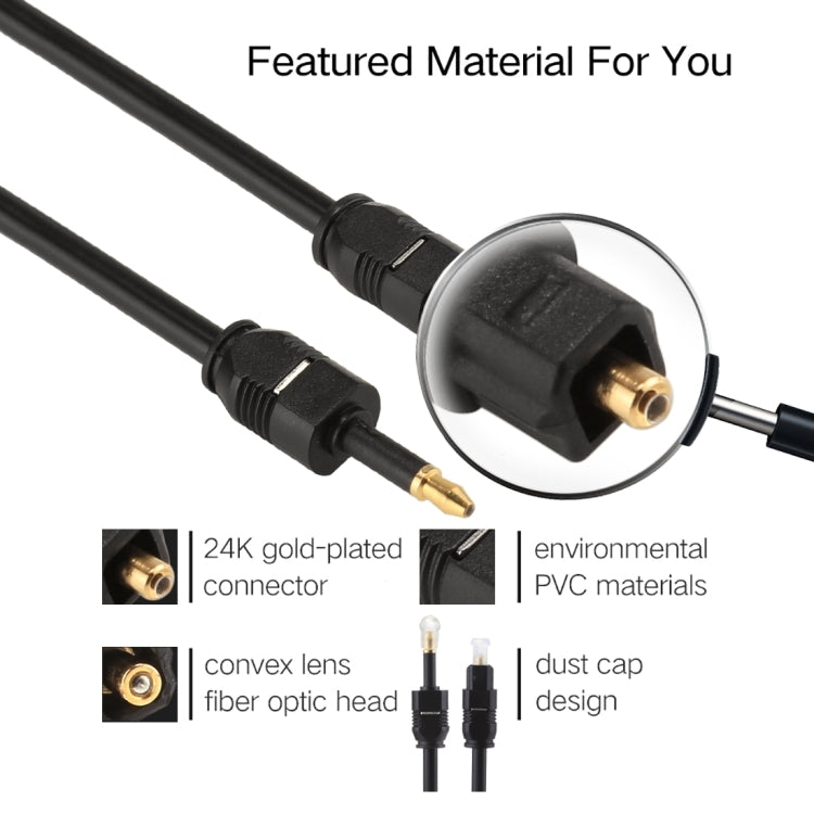 2m OD4.0mm Toslink Male to 3.5mm Mini Toslink Male Digital Optical Audio Cable, 2m – Durable Build, Easy to Use