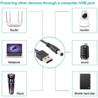 3A USB to 5.5 x 2.1mm DC Power Plug Cable, Length: 1m, USB to DC 5.5x2.1mm – Durable Build, Easy to Use