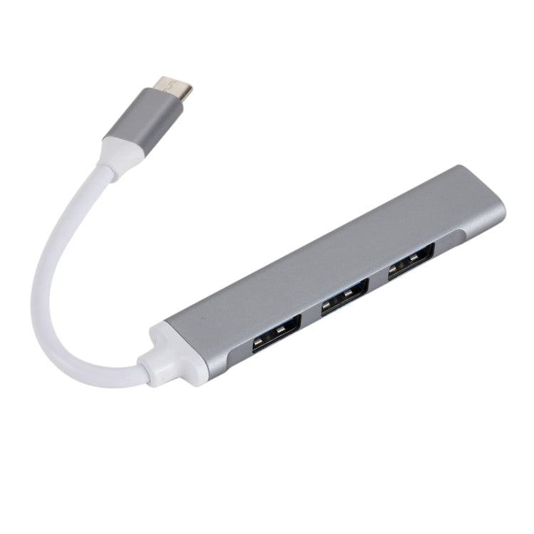 C809 USB 3.0 x 1 + USB 2.0 x 3 to USB-C / Type-C Multi-function Splitter HUB Adapter, C809 – Aluminum Alloy