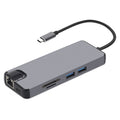 8 in 1 Type-C to HDMI + USB 3.0 + USB 3.0 + Type-C + LAN + VGA + TF/SD Card Reader Adapter – 4K Default Title