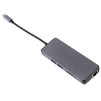 8 in 1 Type-C to HDMI + USB 3.0 + USB 3.0 + Type-C + LAN + VGA + TF/SD Card Reader Adapter – 4K