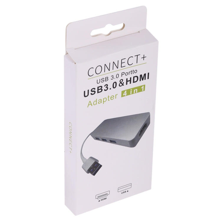 4 in 1 USB 3.0 to 3 x USB 3.0 + HDMI Adapter – Plug-and-play