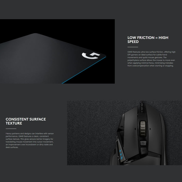 Logitech G440 Hard E-sport Gaming Mouse Pad, Size: 34 x 28cm, G440 Hard – Durable Build, Easy to Use