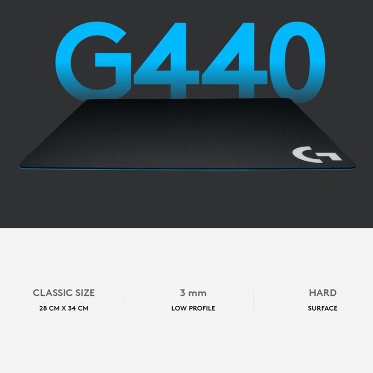 Logitech G440 Hard E-sport Gaming Mouse Pad, Size: 34 x 28cm, G440 Hard – Durable Build, Easy to Use