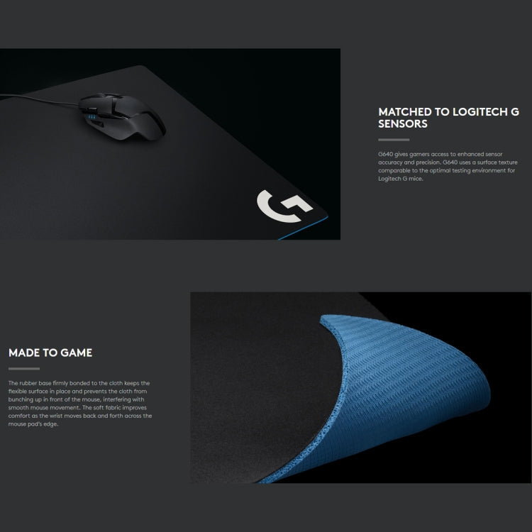 Logitech G640 Cloth Soft E-sport Gaming Mouse Pad, Size: 46 x 40cm, G640 Cloth Soft – Durable Build, Easy to Use