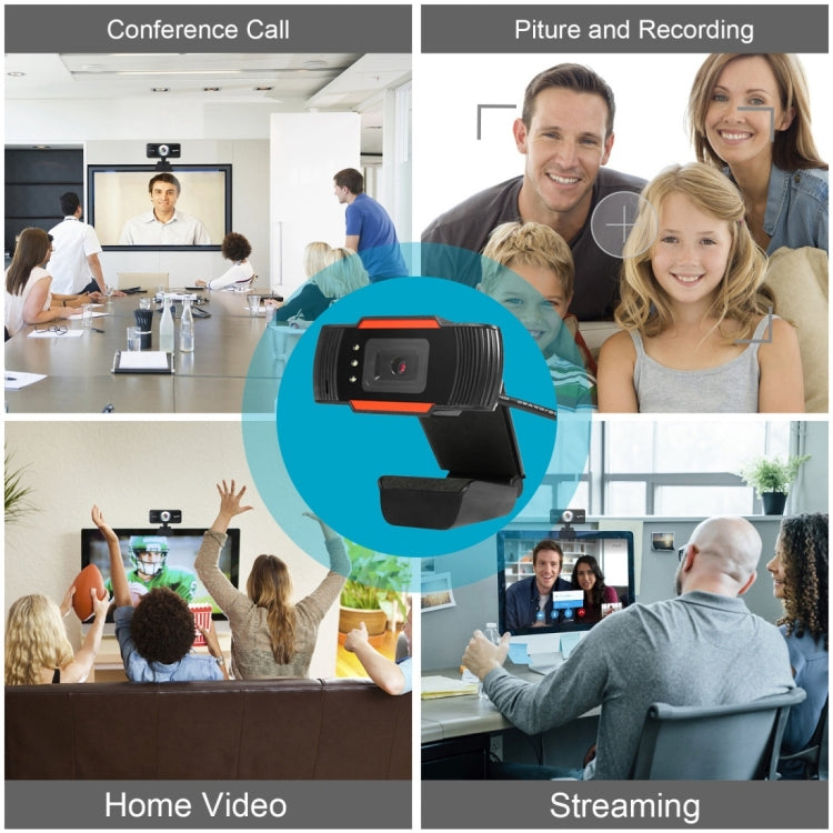 A870C3 480P Webcam USB Plug Computer Web Camera with Sound Absorption Microphone & 3 LEDs, Cable Length: 1.4m, A870C3 (Orange) – Durable Build, Easy to Use