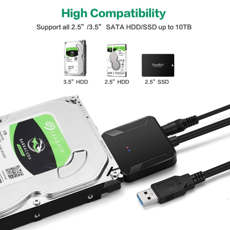 Professional SATA to USB 3.0 Cable Adapter 2.5 / 3.5 inch SSD Hard Drive Expanding Connector, 2.5 / 3.5 inch – Durable Build, Easy to Use