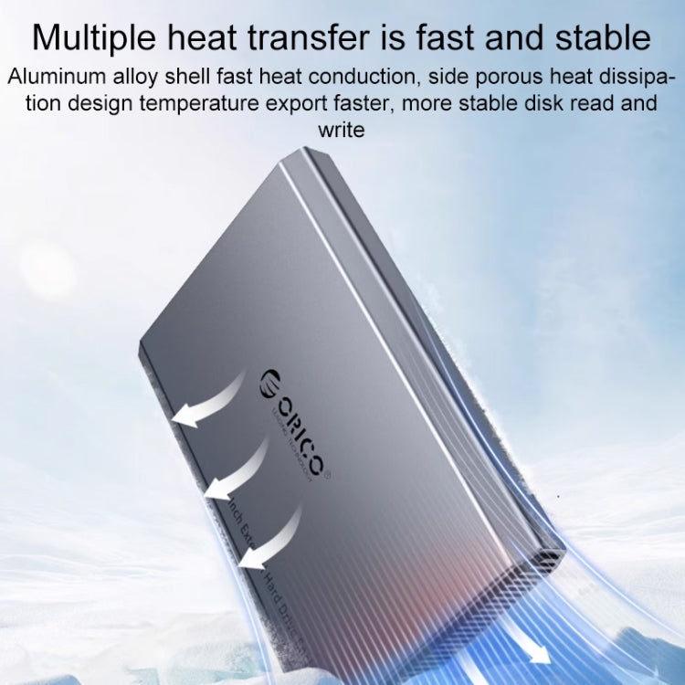 ORICO DD25 C3 2.5 inch Type-C to Type-C and USB Mechanical SSD Enclosure, Supported Capacity: 6TB – Aluminum Alloy
