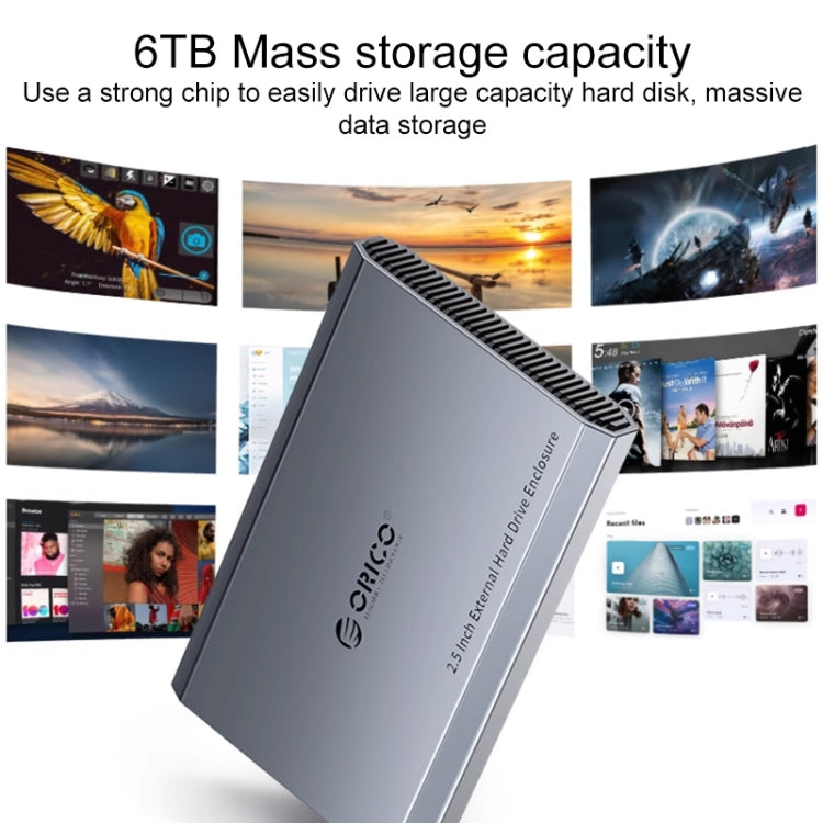 ORICO DD25 C3 2.5 inch Type-C to Type-C and USB Mechanical SSD Enclosure, Supported Capacity: 6TB – Aluminum Alloy