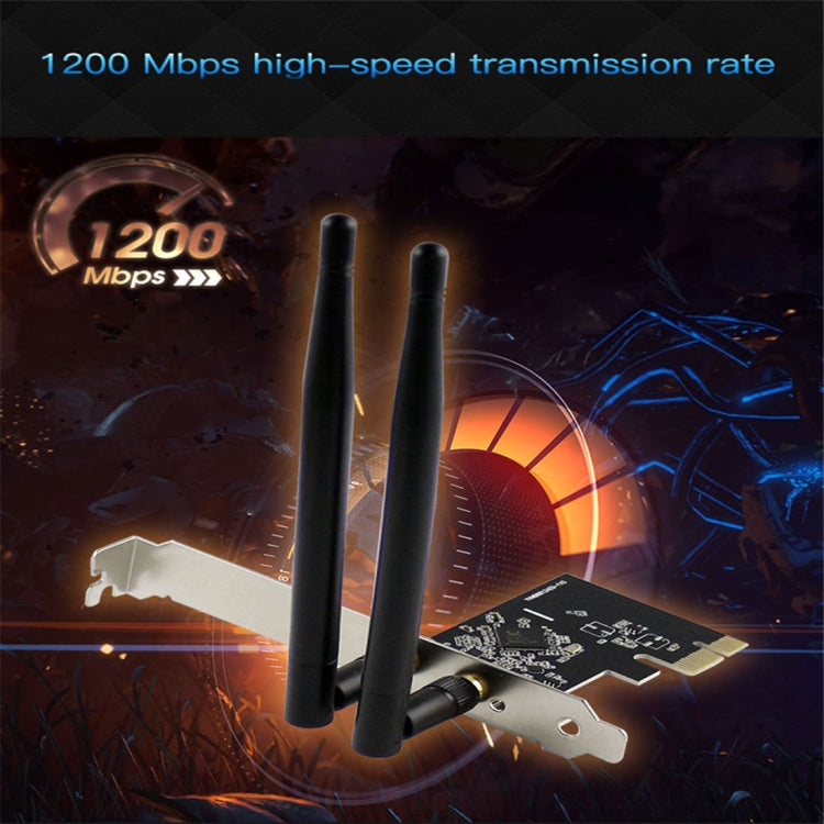 EDUP EP-9607 1200Mbps Dual-Band PCI-E Express Wireless Adapter Network Card with 2 x 6dBi Antennas, EP-9607 1200Mbps – Durable Build, Easy to Use