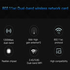 EDUP EP-9607 1200Mbps Dual-Band PCI-E Express Wireless Adapter Network Card with 2 x 6dBi Antennas, EP-9607 1200Mbps – Durable Build, Easy to Use