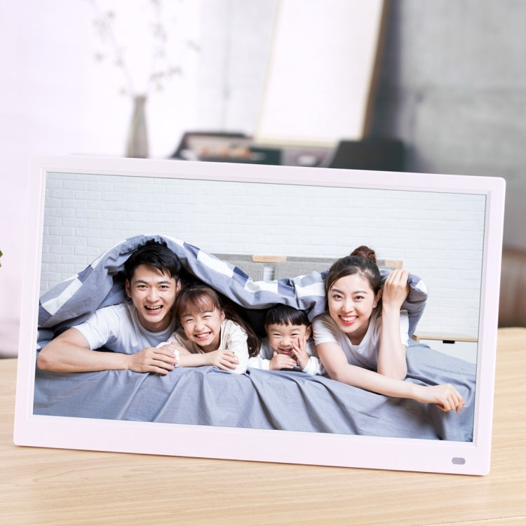 15.6 inch FHD LED Display Digital Photo Frame with Holder & Remote Control, MSTAR V53 Program, Support USB / SD Card Input – Durable Build, Easy to Use White