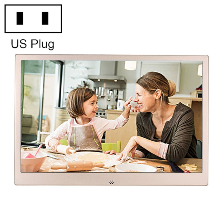 HSD1303 13.3 inch LED 1280x800 High Resolution Display Digital Photo Frame with Holder and Remote Control, Support SD / MMC / MS Card / USB Port, UK Plug(Gold), HSD1303 13.3 inch HSD1303 13.3 inch PF6513