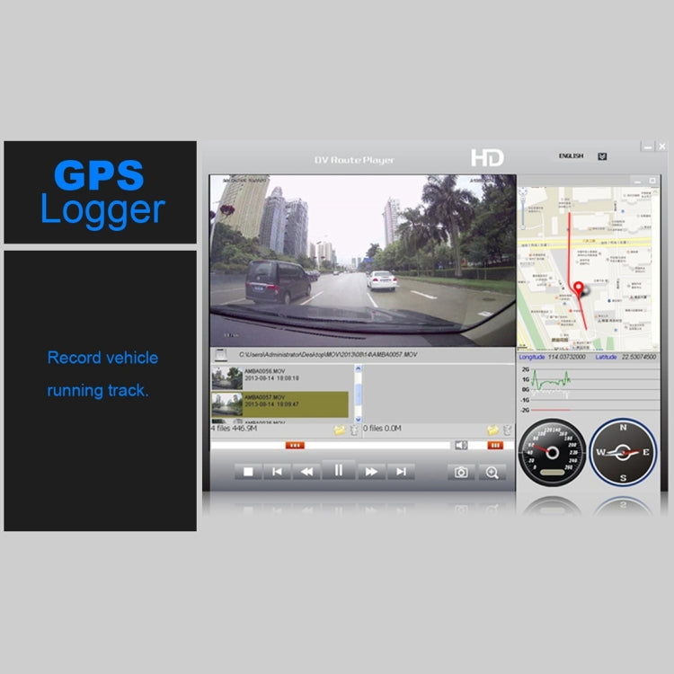 GS90C Car DVR Camera 2.7 inch LCD Screen HD 2304 x 1296P 170 Degree Wide Angle Viewing, Support Motion Detection / TF Card / G-Sensor / HDMI, GS90C