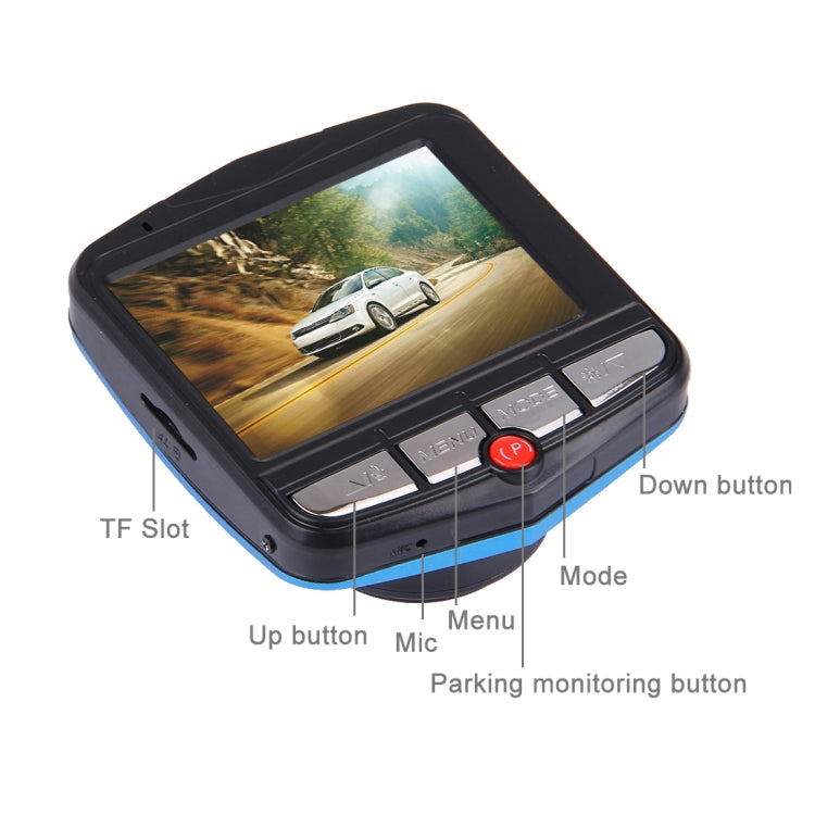 VGA 480P Car Camcorder DVR Driving Recorder Digital Video Camera Voice Recorder with 2.4 inch LCD Screen Display, Support 32GB Micro TF Card & Infrared Night Vision Function(Black + Blue), 2.4 inch LCD – Durable Build, Easy to Use