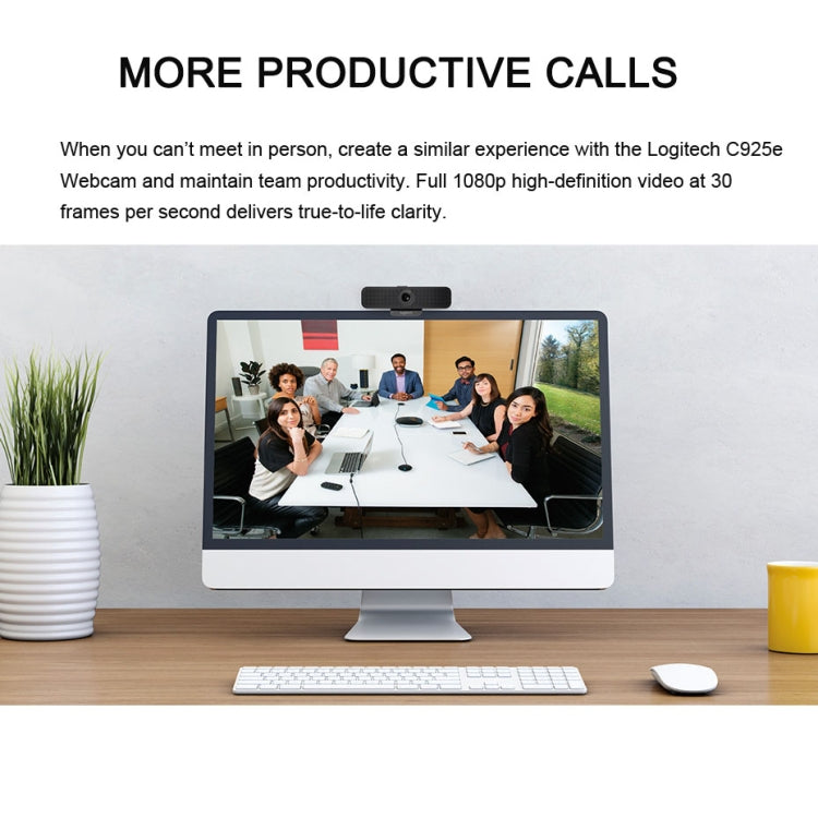 Logitech C925E 1080p HD Webcam with Integrated Security Cover – Durable Build, Easy to Use