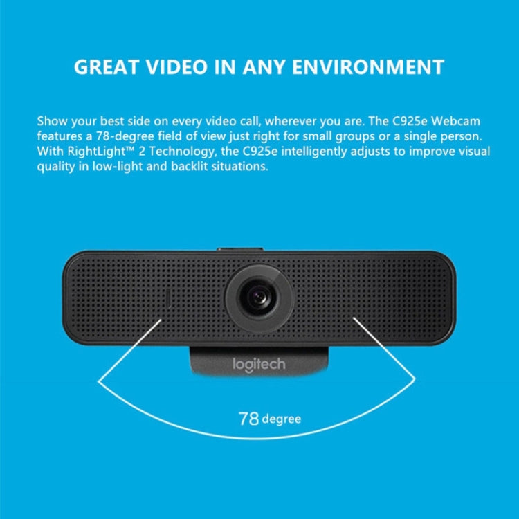 Logitech C925E 1080p HD Webcam with Integrated Security Cover – Durable Build, Easy to Use