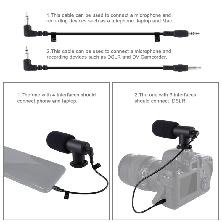 PULUZ U/C Shape Portable Handheld DV Bracket Stabilizer + Video Shotgun Microphone Kit with Cold Shoe Tripod Head for All SLR Cameras and Home DV Camera, Bracket Kits + Mic