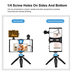 4 in 1 Vlogging Live Broadcast LED Selfie Light Smartphone Video Rig Kits with Microphone + Tripod Mount + Cold Shoe Tripod Head for iPhone, Galaxy, Huawei, Xiaomi, HTC, LG, Google, and Other Smartphones, 4-in-1(Blue), 4 in 1, 4-in-1(US) – Durable...